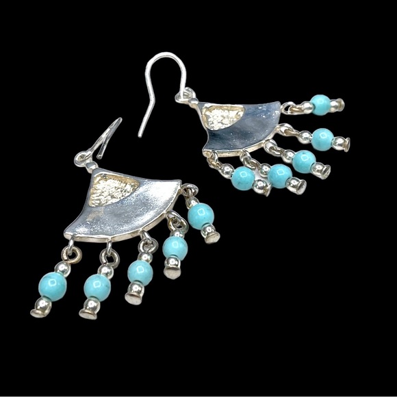 🌺Vintage Jezlaine Sterling & Turquoise Earrings - Picture 13 of 14